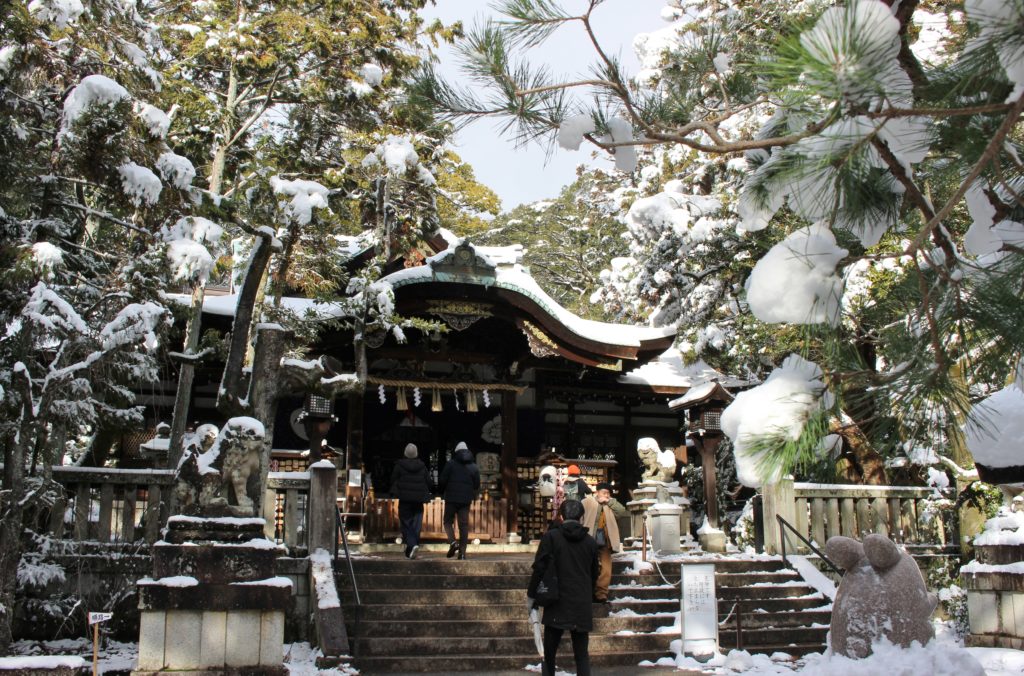 岡崎神社　本殿の雪化粧